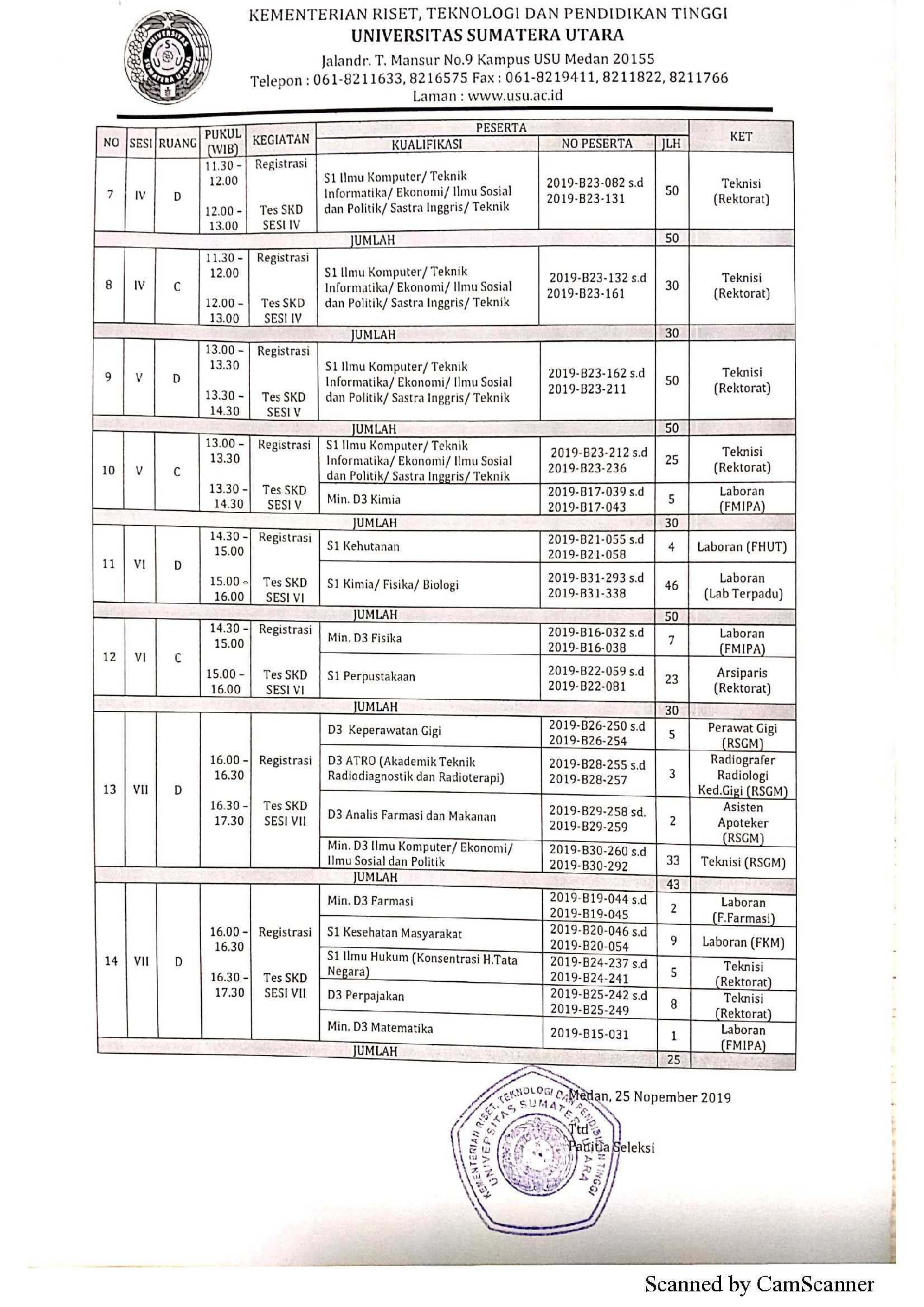 revisi jadwal ujian 3